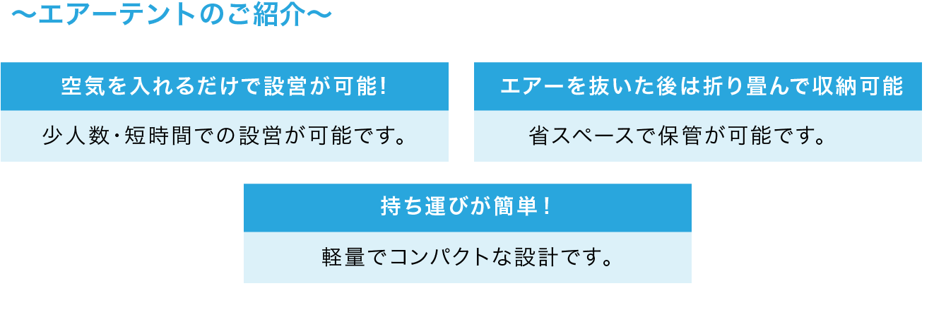 エアーテントの紹介